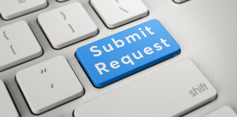 Submit Request screen in the Smart Request System (Requester view)